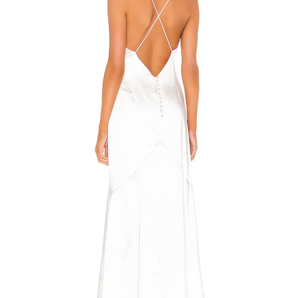 ELLIATT Aisle Dress in White Size S satin maxi wedding bridal formal gown *flaws - Picture 2 of 12